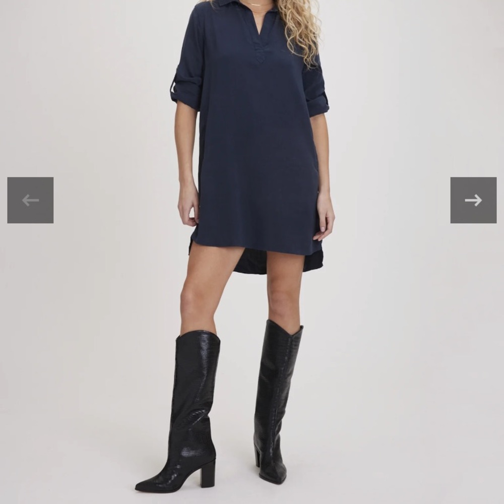 Bella Dahl a line shirt dress in endless sea